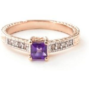 Amethyst & Diamond Luciana Embellished Antique Ring in 18ct Rose Gold
