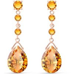Citrine Alice Drop Earrings in 9ct Rose Gold