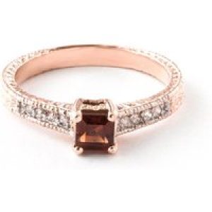Garnet & Diamond Luciana Embellished Antique Ring in 18ct Rose Gold