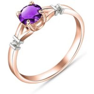 Amethyst & Diamond Calla Aspire Ring in 18ct Rose Gold