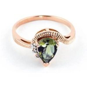 Green Amethyst & Diamond Katrina Belle Abstract Ring in 18ct Rose Gold