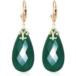 Green Chalcedony Susannah Signature Filigree Drop Earrings in 9ct Gold