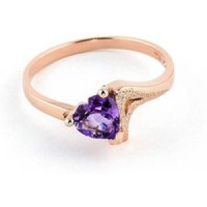 Amethyst Signature Textured Heart Ring in 18ct Rose Gold