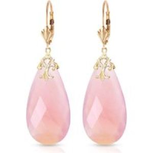 Pink Chalcedony Susannah Signature Filigree Drop Earrings in 9ct Gold