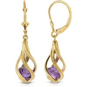 Amethyst Luisa Contemporary Twist Earrings in 9ct Gold