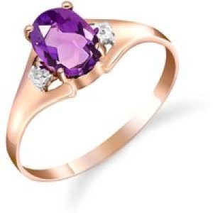 Amethyst & Diamond Zoe Embellished Solitaire Ring in 18ct Rose Gold