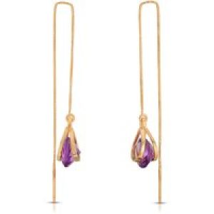 Amethyst Liana Bohemian Drop Earrings in 9ct Gold