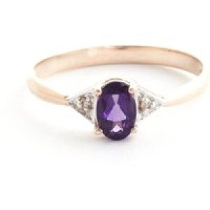 Amethyst & Diamond Elegant Allure Engagement Ring in 18ct Rose Gold