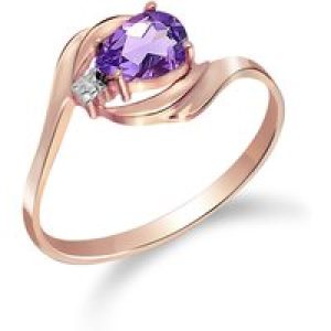 Amethyst & Diamond Priya Flare Engagement Ring in 18ct Rose Gold