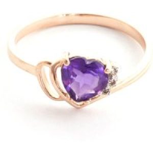 Amethyst & Diamond Brietta Layered Heart Ring in 18ct Rose Gold