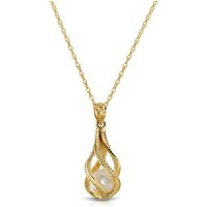 Pearl Lillibeth Encased Pendant Necklace in 9ct Gold