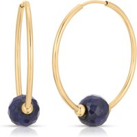 Sapphire Lyra Ball Hoop Earrings in 9ct Gold