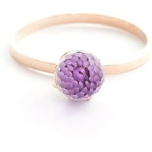 Amethyst Christabel Filigree Crown Drop Ring in 18ct Rose Gold