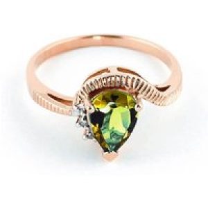 Peridot & Diamond Katrina Belle Abstract Ring in 18ct Rose Gold