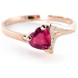 Ruby Signature Textured Heart Ring in 18ct Rose Gold