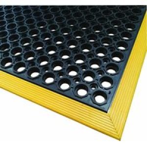 Work Station Safety Mat – Black with Yellow Edging –  13 x 910 x 1550mm