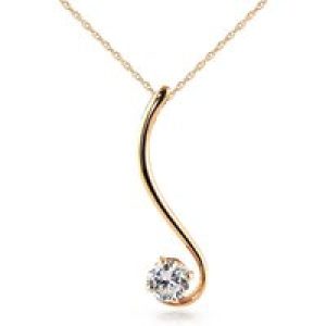 Diamond Bordeaux Delicate Swish Pendant Necklace in 9ct Rose Gold