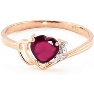 Ruby & Diamond Brietta Layered Heart Ring in 18ct Rose Gold