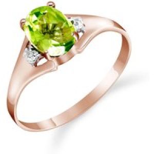 Peridot & Diamond Zoe Embellished Solitaire Ring in 18ct Rose Gold