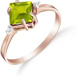 Peridot & Diamond Leona Symmetrical Ring in 18ct Rose Gold