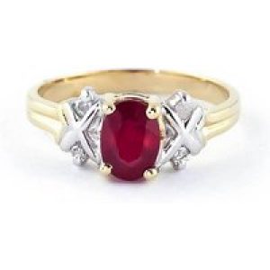 Ruby & Diamond Philomena Criss Cross Ring in 18ct Gold
