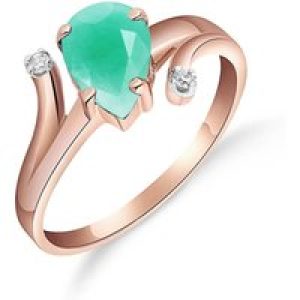 Emerald & Diamond Kathleen Flank Ring in 18ct Rose Gold