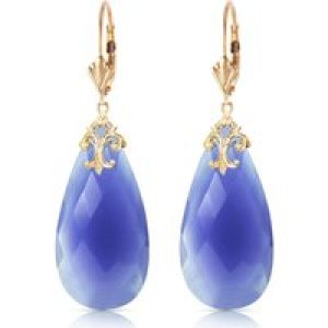 Blue Chalcedony Susannah Signature Filigree Drop Earrings in 9ct Gold