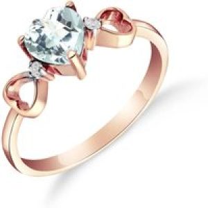 Aquamarine & Diamond Harmony Symmetrical Trinity Ring in 18ct Rose Gold