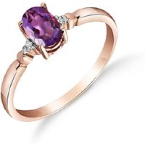 Amethyst & Diamond Elegant Allure Ring in 18ct Rose Gold