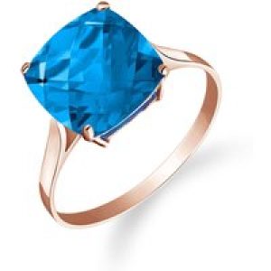 Blue Topaz Riley Rococo Minimalist Ring in 18ct Rose Gold
