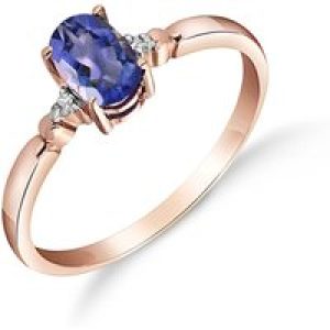 Tanzanite & Diamond Elegant Allure Ring in 18ct Rose Gold