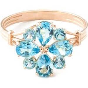 Blue Topaz Nora Sunflower Ring in 18ct Rose Gold