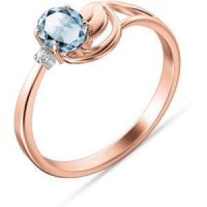 Aquamarine & Diamond Carina Abstract Ring in 18ct Rose Gold