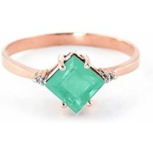 Emerald & Diamond Leona Symmetrical Ring in 18ct Rose Gold