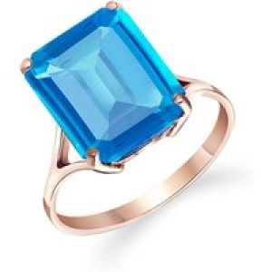 Blue Topaz Ebony Auroral Signature Ring in 18ct Rose Gold