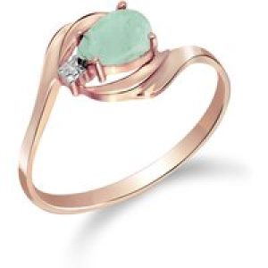 Emerald & Diamond Priya Flare Ring in 18ct Rose Gold