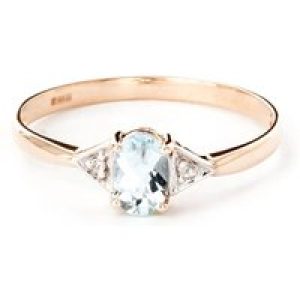 Aquamarine & Diamond Elegant Allure Ring in 18ct Rose Gold