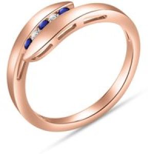 Sapphire & Diamond Priscilla Serpent Ring in 18ct Rose Gold