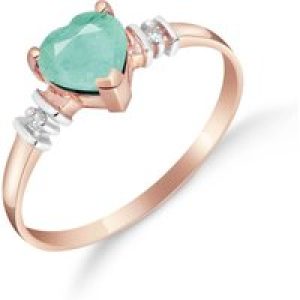 Emerald & Diamond Adelia Classic Heart Ring in 18ct Rose Gold