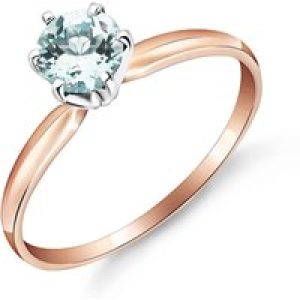 Aquamarine Raya Crown Engagement Ring in 18ct Rose Gold