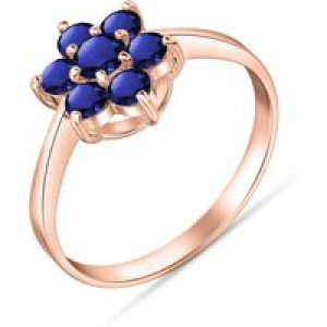 Sapphire Sicily Classic Flower Ring in 18ct Rose Gold