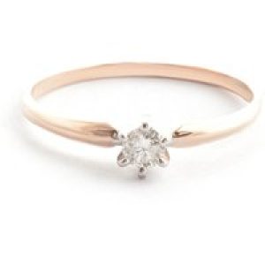 Diamond Crown Solitaire Engagement Ring, 0.15 ct in 18ct Rose Gold