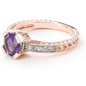 Amethyst & Diamond Thelma Embellished Renaissance Ring in 18ct Rose Gold