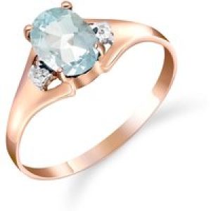 Aquamarine & Diamond Zoe Embellished Solitaire Engagement Ring in 18ct Rose Gold