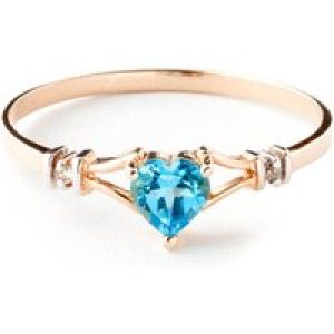 Blue Topaz & Diamond Petra Antique Heart Ring in 18ct Rose Gold