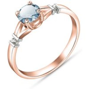 Aquamarine & Diamond Calla Aspire Ring in 18ct Rose Gold