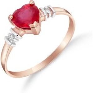 Ruby & Diamond Adelia Classic Heart Ring in 18ct Rose Gold