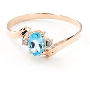 Blue Topaz & Diamond Rhea Embrace Ring in 18ct Rose Gold