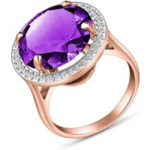 Amethyst & Diamond Octavia Halo Ring in 18ct Rose Gold