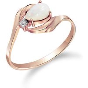 Opal & Diamond Priya Flare Ring in 18ct Rose Gold